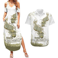 Everglades Florida Alligators Couples Matching Summer Maxi Dress and Hawaiian Shirt Alcatraz Est 2025 - Wonder Print Shop