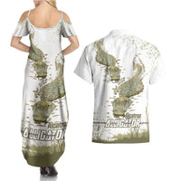 Everglades Florida Alligators Couples Matching Summer Maxi Dress and Hawaiian Shirt Alcatraz Est 2025 - Wonder Print Shop