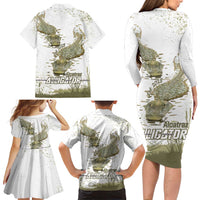 Everglades Florida Alligators Family Matching Long Sleeve Bodycon Dress and Hawaiian Shirt Alcatraz Est 2025 - Wonder Print Shop