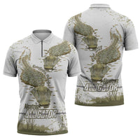 Everglades Florida Alligators Zipper Polo Shirt Alcatraz Est 2025 - Wonder Print Shop