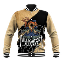 Alligator Alcatraz Baseball Jacket Gator and Python Restricted Area - Wonder Print Shop