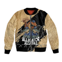 Alligator Alcatraz Bomber Jacket Gator and Python Restricted Area - Wonder Print Shop