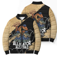 Alligator Alcatraz Bomber Puffer Jacket Gator and Python Restricted Area - Wonder Print Shop