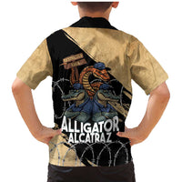 Alligator Alcatraz Family Matching Mermaid Dress and Hawaiian Shirt Gator and Python Restricted Area - Wonder Print Shop