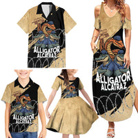 Alligator Alcatraz Family Matching Summer Maxi Dress and Hawaiian Shirt Gator and Python Restricted Area - Wonder Print Shop