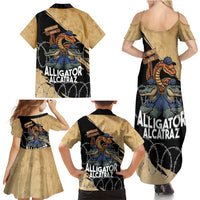 Alligator Alcatraz Family Matching Summer Maxi Dress and Hawaiian Shirt Gator and Python Restricted Area - Wonder Print Shop