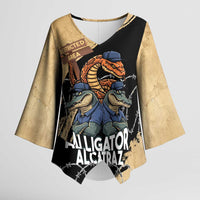 Alligator Alcatraz Kimono Sleeve Blouse Gator and Python Restricted Area - Wonder Print Shop