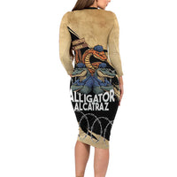 Alligator Alcatraz Long Sleeve Bodycon Dress Gator and Python Restricted Area - Wonder Print Shop