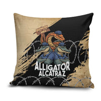 Alligator Alcatraz Pillow Cover Gator and Python Restricted Area - Wonder Print Shop