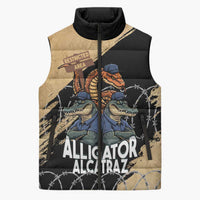 Alligator Alcatraz Sleeveless Puffer Jacket Gator and Python Restricted Area - Wonder Print Shop
