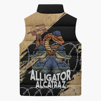 Alligator Alcatraz Sleeveless Puffer Jacket Gator and Python Restricted Area - Wonder Print Shop