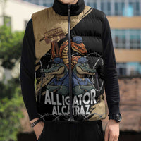 Alligator Alcatraz Sleeveless Puffer Jacket Gator and Python Restricted Area - Wonder Print Shop