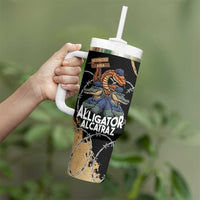 Alligator Alcatraz Tumbler With Handle Gator and Python Restricted Area - Wonder Print Shop