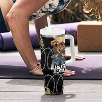 Alligator Alcatraz Tumbler With Handle Gator and Python Restricted Area - Wonder Print Shop