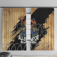 Alligator Alcatraz Window Curtain Gator and Python Restricted Area - Wonder Print Shop
