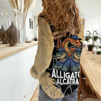Alligator Alcatraz Women Casual Shirt Gator and Python Restricted Area - Wonder Print Shop