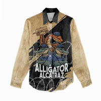Alligator Alcatraz Women Casual Shirt Gator and Python Restricted Area - Wonder Print Shop