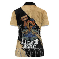 Alligator Alcatraz Women Polo Shirt Gator and Python Restricted Area - Wonder Print Shop