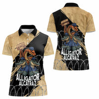 Alligator Alcatraz Women Polo Shirt Gator and Python Restricted Area - Wonder Print Shop