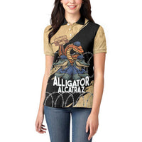 Alligator Alcatraz Women Polo Shirt Gator and Python Restricted Area - Wonder Print Shop