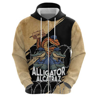 Alligator Alcatraz Zip Hoodie Gator and Python Restricted Area - Wonder Print Shop