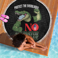 Protect The Everglades Beach Blanket Gator No Alligator Alcatraz - Wonder Print Shop