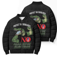 Protect The Everglades Bomber Puffer Jacket Gator No Alligator Alcatraz - Wonder Print Shop
