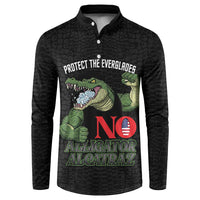 Protect The Everglades Button Sweatshirt Gator No Alligator Alcatraz - Wonder Print Shop