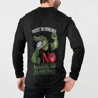 Protect The Everglades Button Sweatshirt Gator No Alligator Alcatraz - Wonder Print Shop