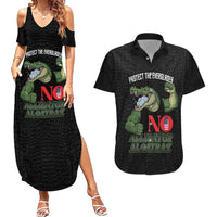 Protect The Everglades Couples Matching Summer Maxi Dress and Hawaiian Shirt Gator No Alligator Alcatraz - Wonder Print Shop
