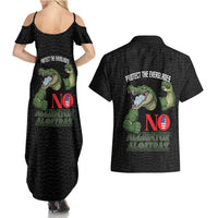 Protect The Everglades Couples Matching Summer Maxi Dress and Hawaiian Shirt Gator No Alligator Alcatraz - Wonder Print Shop