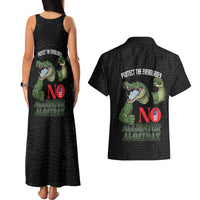 Protect The Everglades Couples Matching Tank Maxi Dress and Hawaiian Shirt Gator No Alligator Alcatraz - Wonder Print Shop