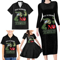 Protect The Everglades Family Matching Long Sleeve Bodycon Dress and Hawaiian Shirt Gator No Alligator Alcatraz - Wonder Print Shop