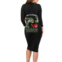 Protect The Everglades Family Matching Long Sleeve Bodycon Dress and Hawaiian Shirt Gator No Alligator Alcatraz - Wonder Print Shop