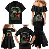 Protect The Everglades Family Matching Mermaid Dress and Hawaiian Shirt Gator No Alligator Alcatraz - Wonder Print Shop