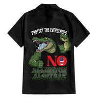 Protect The Everglades Family Matching Off The Shoulder Long Sleeve Dress and Hawaiian Shirt Gator No Alligator Alcatraz - Wonder Print Shop