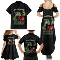 Protect The Everglades Family Matching Summer Maxi Dress and Hawaiian Shirt Gator No Alligator Alcatraz - Wonder Print Shop