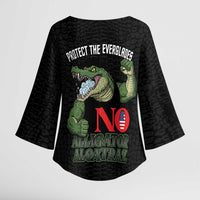 Protect The Everglades Kimono Sleeve Blouse Gator No Alligator Alcatraz - Wonder Print Shop