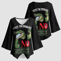 Protect The Everglades Kimono Sleeve Blouse Gator No Alligator Alcatraz - Wonder Print Shop