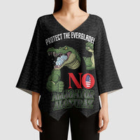 Protect The Everglades Kimono Sleeve Blouse Gator No Alligator Alcatraz - Wonder Print Shop
