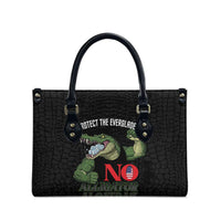 Protect The Everglades Leather Bag Gator No Alligator Alcatraz - Wonder Print Shop
