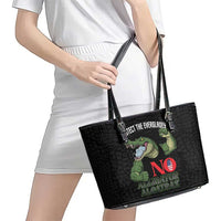 Protect The Everglades Leather Tote Bag Gator No Alligator Alcatraz - Wonder Print Shop
