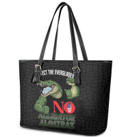 Protect The Everglades Leather Tote Bag Gator No Alligator Alcatraz - Wonder Print Shop