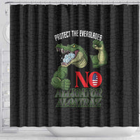 Protect The Everglades Shower Curtain Gator No Alligator Alcatraz - Wonder Print Shop