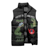 Protect The Everglades Sleeveless Puffer Jacket Gator No Alligator Alcatraz - Wonder Print Shop