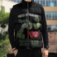 Protect The Everglades Sleeveless Puffer Jacket Gator No Alligator Alcatraz - Wonder Print Shop