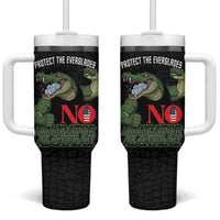 Protect The Everglades Tumbler With Handle Gator No Alligator Alcatraz - Wonder Print Shop