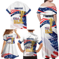 Personalized United States Soccer Family Matching Off Shoulder Maxi Dress and Hawaiian Shirt 2025 USA Champions - Wonder Print Shop