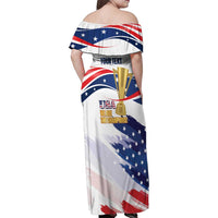 Personalized United States Soccer Family Matching Off Shoulder Maxi Dress and Hawaiian Shirt 2025 USA Champions - Wonder Print Shop