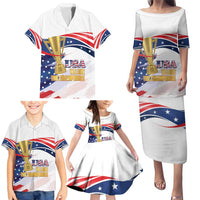 Personalized United States Soccer Family Matching Puletasi and Hawaiian Shirt 2025 USA Champions - Wonder Print Shop